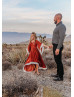 Copper Orange Velvet High Low Bohemian Hippie Flower Girl Dress